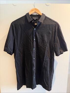 COS Black Short-Sleeve Button-Down Shirt
